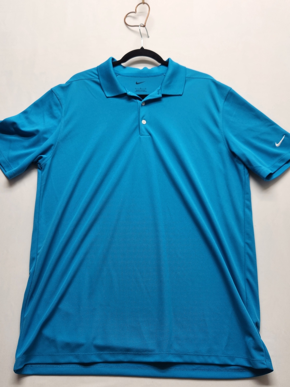 ⭐️Nike Golf Dri-Fit Polo Shirt Large Lagoon Blue Activewear Tech Knit Swoosh